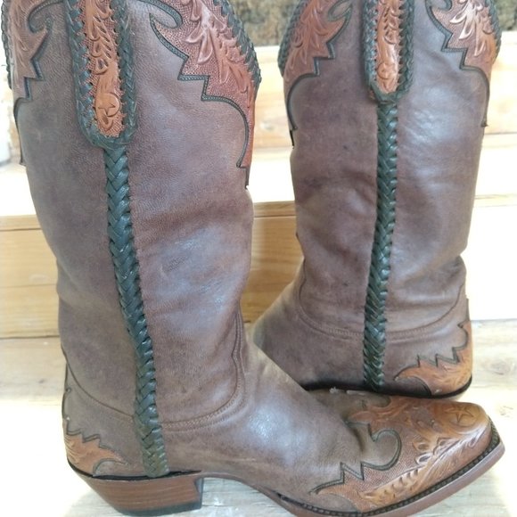 Old Gringo tooled cowboy boots 8D Mens or 9 1/2 Womens - Picture 2 of 7